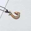 coadipress Hawaiian Fish Hook Pendant Necklace Vintage Maui Beach Sufer Maori Tribal Necklace Hemp Cord Adjustable Chain Protection Amulet Tortoise Shark Necklaces for Men Women, Middle, Alloy Steel #2