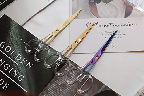 Acrylic Gold Craft Scissors (6.5") by DS DRAYMOND STORY - All Gold Everything - Modern Office Desk Accessories