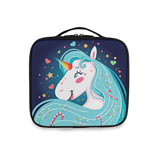 Sac cosmétique licorne à compartiments modulables pour maquillage - 5