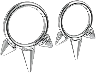 NewkeepsR 2PCS-16G(1.2mm) Diameter 8mm/10mm G23 Implant Titanium Durable and Hypoallergenic Clicker Tribal Septum Ring Daith Piercing