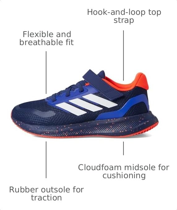 Image of adidas Kids' Marvel Run Falcon 5 Elastic Lace & Strap Shoe