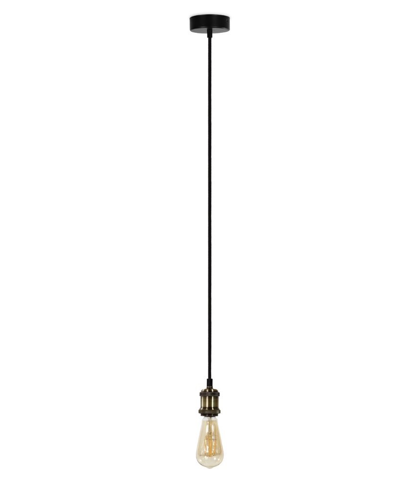 Suspension Merlotti 37.004 en câble textile noir 1m au fini haut de gamme