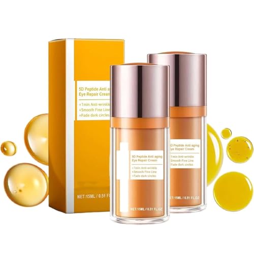 5D Peptide Anti-Aging Eye Repair Cream, Straffende Sofort-Augencreme, Intensive Augenpflege, Glättet Feine Linien, Entfernt Dunkle Augenringe, Korrektur Geschwollener Augensäcke (2PCS)