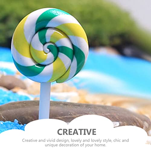 Yardwe Mini Rainbow Swirl Lollipop 20Pcs Mix Colors Tiny 3D Lollipop Candy Miniature Lollipop Micro Garden Decorations Dollhouse Sweet Ornament Random Style #TOP5
