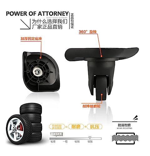 DIY Swivel Luggage Mute Wheel Suitcase Replacement Repair Wheels Parts Spinner (W126-DL)3