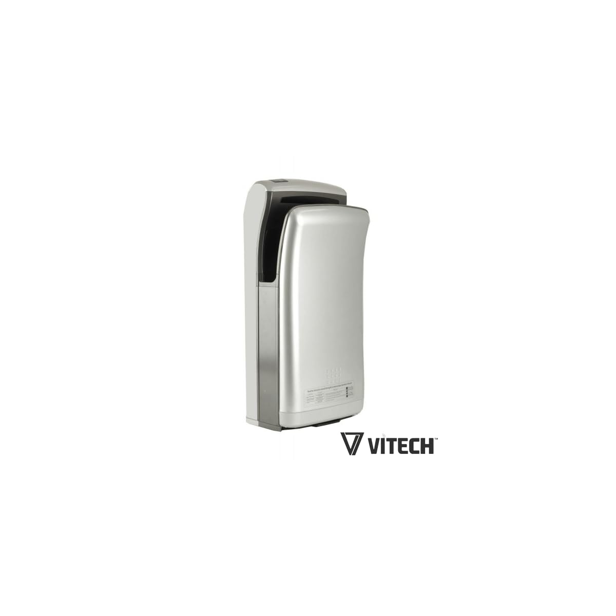 Sèche-mains Vitech automatique à double jet d'air gris 1800W Séchage rapide