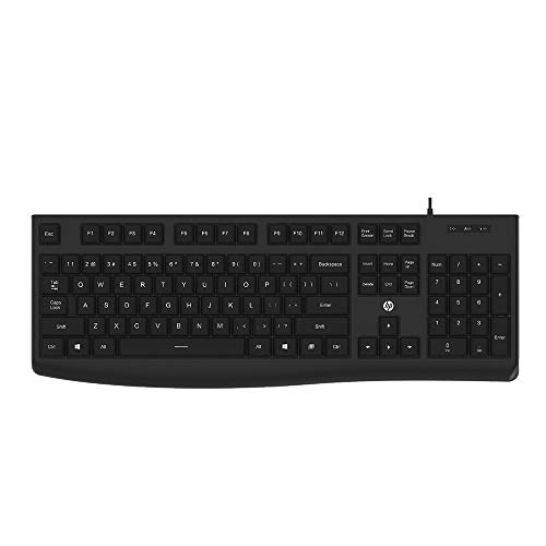 Teclado HP USB K200 Preto - Layout ABNT2 com Ajuste de Altura e Plug & Play - 3CY44PA, Grande
