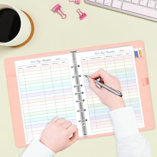 Papel de recambio mini de 7 agujeros con control de pagos mensuales 50 hojas 7