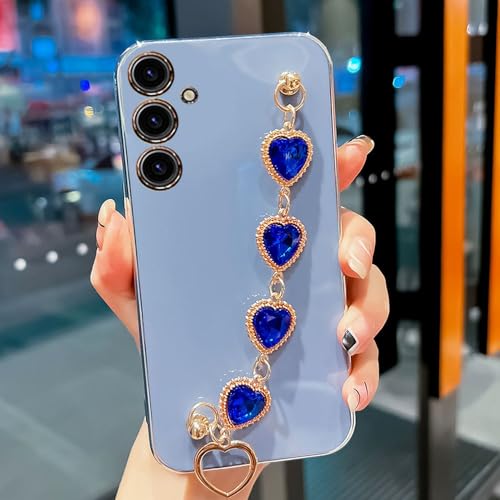 Protection Samsung S24 Plus silicone gris chaîne diamant étui antichoc