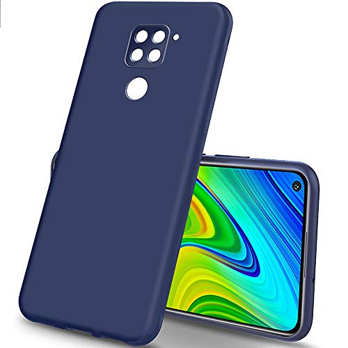 Image of TheGiftKart Sleek Back Cover Case for Redmi Note 9 | Slim Fit Protective Design | Ultra Matte Finish | Camera Protection Bump | Soft Silicon Back Cover Case (Silicone, Blue)