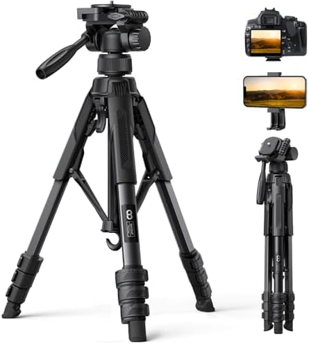 Lamicall Stativ Kamera, Kamerastativ Camera Tripod, 170cm Dreibein-Stative | [Patentierte Schnellöffnung] [Super Stabil] Höhenverstellbares Reisen Handy Stativ mit 8KG Tragkraft &