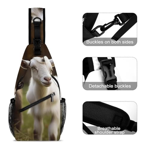 Cute Goat mochila bandolera deportiva para senderismo miniatura 3