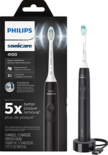 Philips Sonicare Cepillo de dientes eléctrico recargable con sensor de presión, gris oscuro