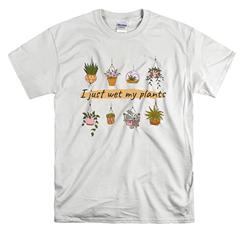T-shirt unisexe blanc I Just Wet My Plants are Friends en taille S