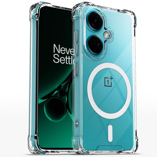 Image of Pikkme Back Cover for OnePlus Nord Ce 3 5G Mag-Safe Shockproof PC + TPU Protective Case Magnetic Support Bumper Case (Transparent Mag-Safe)