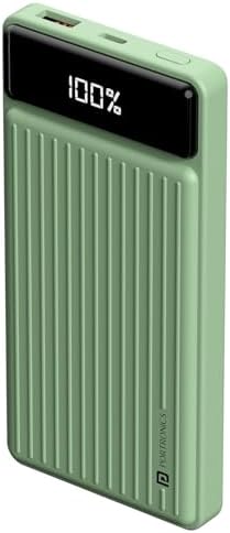 Portronics Luxcell B 10K 10000 mAh 22.5W Fast Charging Power Bank, Ultra Slim Power Bank with Mach USB-A Output, Type C PD Output, Type C Input, Wake Up Button(Green)