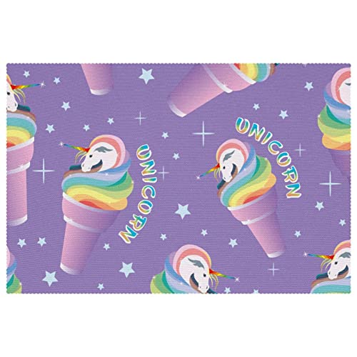Set de table licorne violet glacé antidérapant résistant chaleur salle à manger - 2