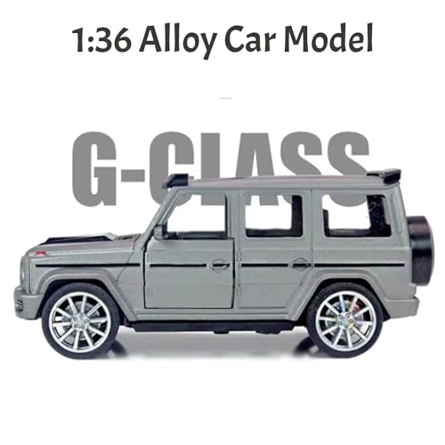 Image of SHAKTISM Die-Cast Metal Car Toy -1:36 Scale, Opening Doors, Pull Back Function, Collectible Toy, Racing Car for Kids Birthday Gift for Boys Girls (Grey G-Wagon Diecast)