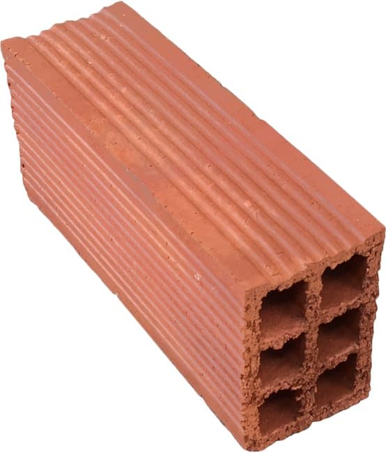 Pack 6 ladrillos huecos dobles 23,5x10,7x12 cm – Ladrillo cerámico perforado para tabiques y cerramientos ligeros