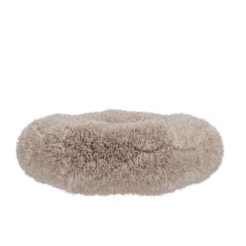 BENNO® Hundebett BALU Donutform, 50x50x16 cm, weiches Kuschelbett mit Polypropylen-Füllung, beige, waschbar, Rutschfester Boden, inkl. Kauknochen, Schlafplatz für Hunde