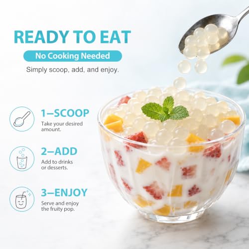 Image of Soeos Lychee Popping Boba Pearls, 1.2 lbs(550g)