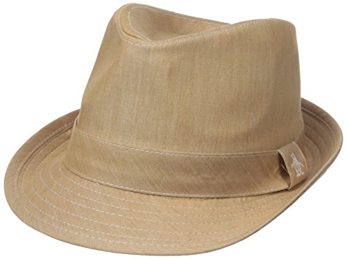 Original Penguin Men's Chambray Fedora, Toasted Almond, Small/Medium
