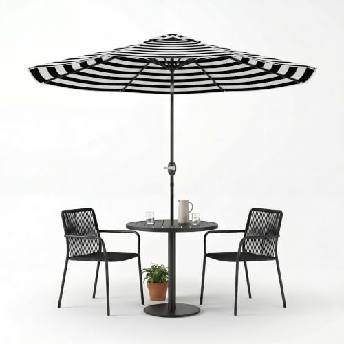 Image of Greesum 9FT Outdoor Patio Umbrella, Table Umbrella for Yard, Market, Heavy-Duty Waterproof Pool Umbrella with 8 Sturdy Ribs, UV Protection for Beach, Deck, Garden, Backyard