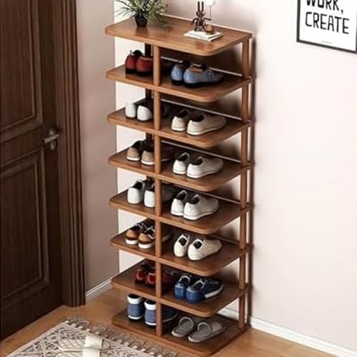 Armoire à chaussures ouverte pour entrée étroite meuble de rangement en bois