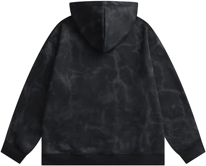 GURUNVANI Mens Tie Dye Hooded Sweatshirt Vintage Loose Hoodie Kangaroo Pocket Drawstring Gradient Pullover Top - Image 2