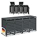 STEELSØN Kestra Mülltonnenbox 4er bis 240L – Mülltonnenverkleidung mit Sichtstreifen aus Stahl – hochwertige Müllcontainer in Anthrazit für 4 Tonnen – Müllbox/Gerätebox wetterfest & UV-beständig
