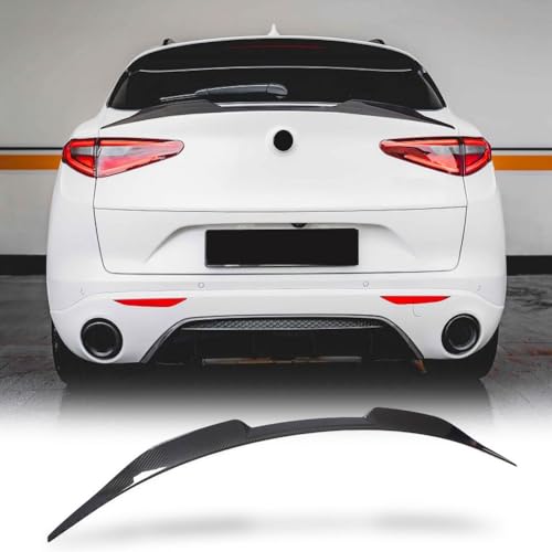 MCARCAR KIT Dry Carbon Fiber Spoiler for Alfa Romeo Stelvio 2017-2024 Rear Mid Trunk Boot Lid Highkick Spoiler Wing Lip Facctory Outlet (Style A)