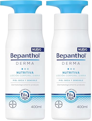 Loción corporal para piel seca Bepanthol Derma Nutritiva, calma inmediata duradera, 400 ml