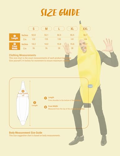 Image of Spooktacular Creations Appealing Banana Costume Adult Deluxe Set for Halloween Dress Up Party and Roleplay Cosplay