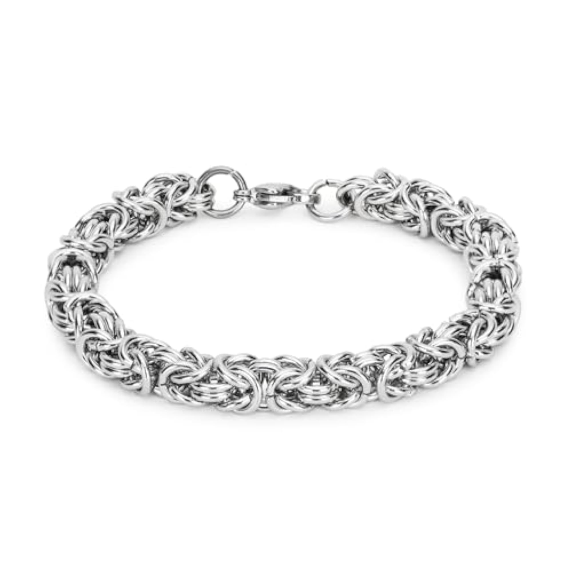Men's Shiny Silver Stainless Steel Bracelet, Stylish Gift