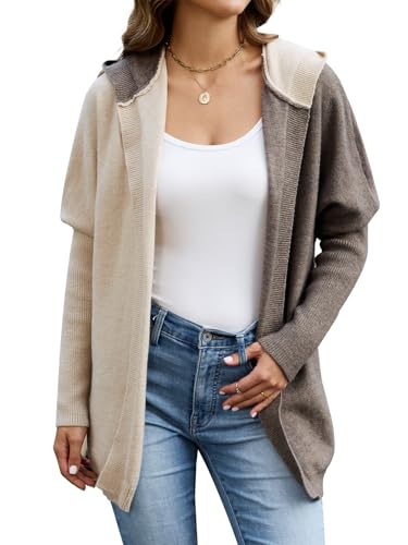 Wantonfy Cárdigan de Punto Mujer Elegante Chaqueta Punto Manga Larga Botones Cardigans Suéter Casual