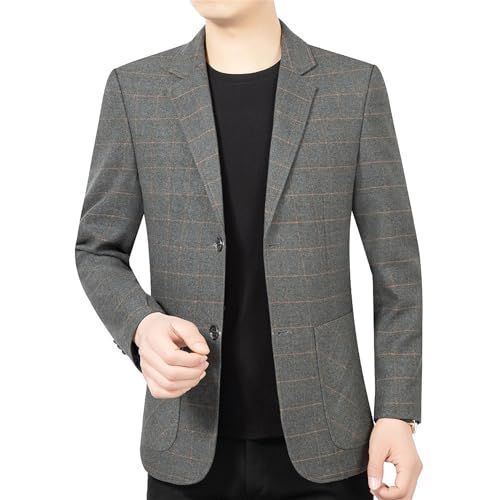 Men's Plaid Slim Blazers Business Casual Spring Autumn Suit Jacket Casual Sport Coat4