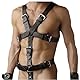 Herren Punk Body Brust Harness Männer Leder Geschirr mit Handschellen & Penisring,Gothic Männer Kleidung Bandage Kostüme Herren Sexy Sklave Clubwear,BDSM Fesseln Sexspielzeug für Paare Extrem Sex