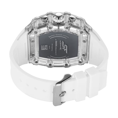 Image of SF Maiden Voyage Sport Watch Quartz Analog with White Dial White Silicon Strap Watch for Men - 77178PP02W