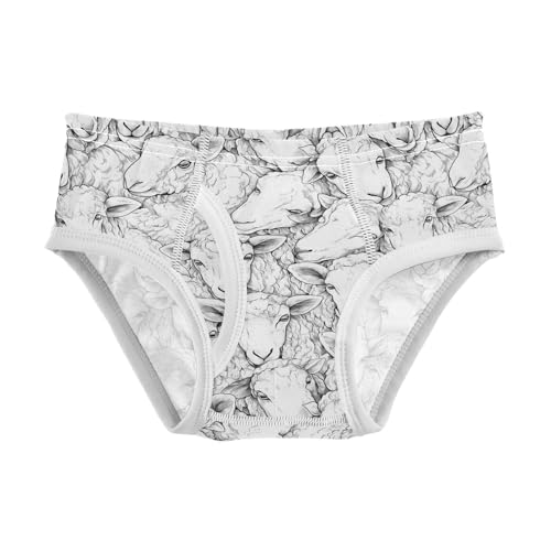 visesunny Boys Cotton Underwear Realistic Black White Goat Printed Toddler Soft Training Briefs Size 2T-8Y for Kids