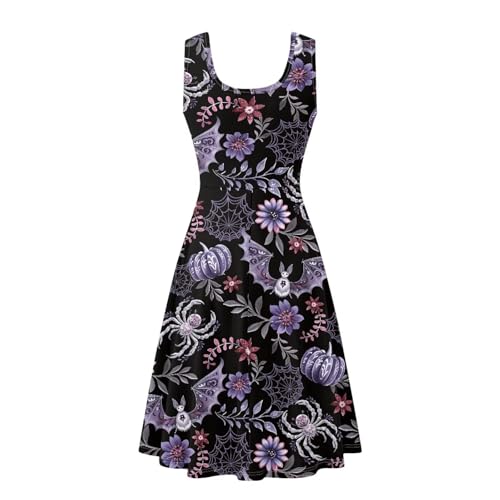 Image of Dreaweet Casual Sleeveless Dresses for Women Girls, Round Neck Tank Dresses with Pockets Summer Sundress Size XS-4XL