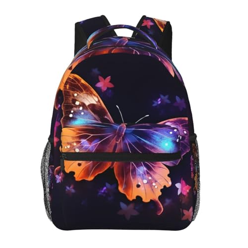 Sac décontracté léger pour ordinateur et voyage au motif papillon amusant