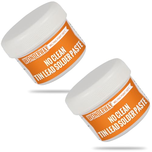 Image of Sn63 /Pb37 Solder Paste,T4 Particle, 183C Melting, No-Clean Flux for Soldering, Supplied By Wonderway (2X100g)
