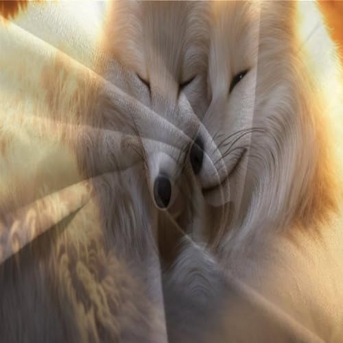 Housses de couettes loup imprimé dessin parure de lit microfibre single
