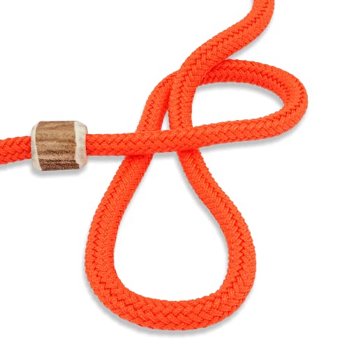 Moxonleine Melrose | Hochwertige und robuste Retrieverleine & Agilityleine | 2-in-1 Hundeleine | Halsband & Leine in einem mit Zugstopp | Länge: 130 cm x 8 mm (orange)
