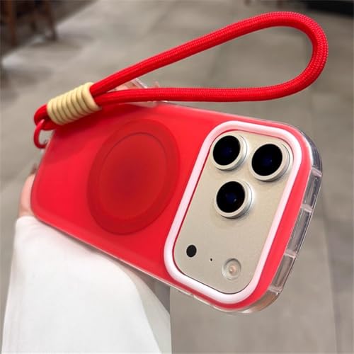 Coque iPhone 14 Rouge Chargement Sans Fil Étui Magnétique Antichoc