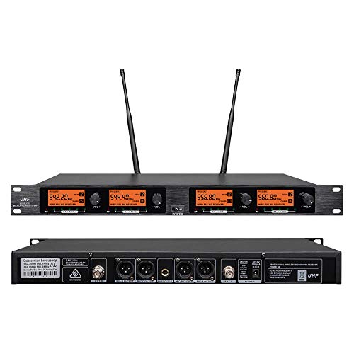 Frequency B Wireless Microphone System 4 Channel 4 Lavalier 4 Bodypacks 4 Lapel Mic 4 Headsets Uhf For Karaoke System Church Speaking Conference Meeting Classroom Wedding Party Meeting School #TOP1