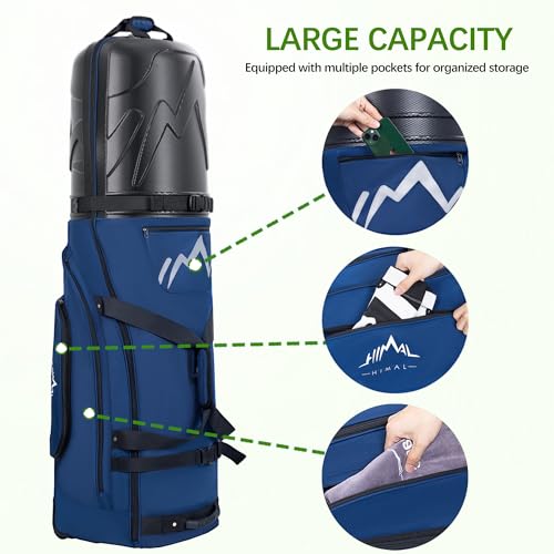 image for UNIHIMAL Golf Travel Bag for Airlines with Wheels, PC Hard Case Top Go