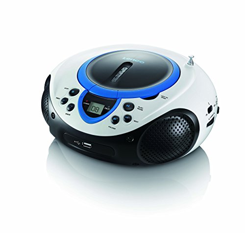 Lenco Kinder Radio CD-Player SCD-38 tragbares UKW-Radio mit CD/MP3-Player und USB in blau - Image 3
