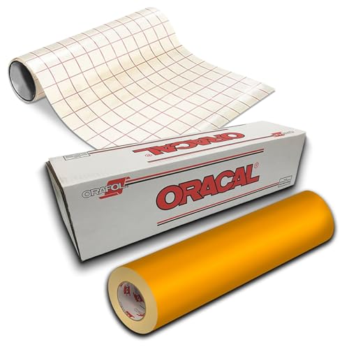 Vinyle permanent ORACAL 651 adhésif jaune doré brillant 30,5 cm pour travaux manuels