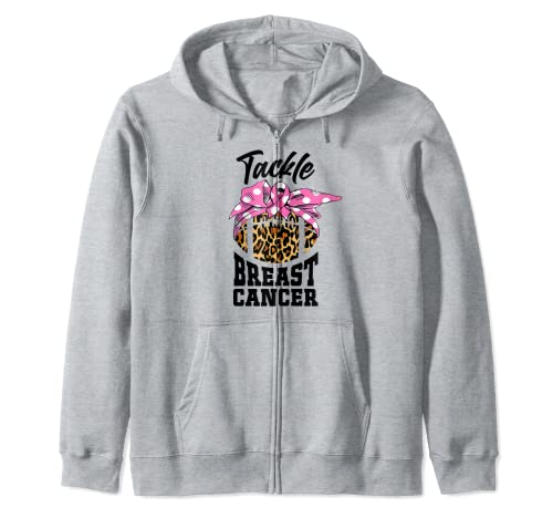 Football Soccer Mom Tackle Breast Cancer Survivor Warrior Sudadera con Capucha